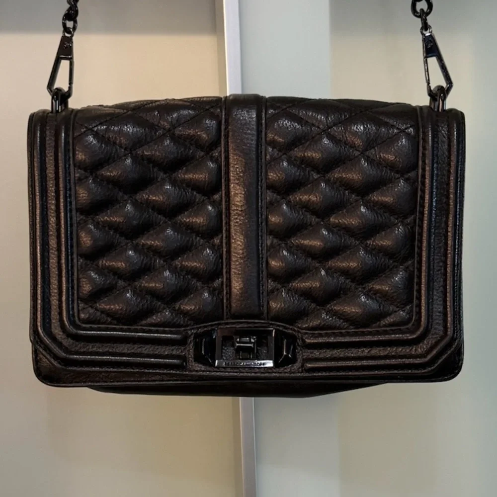 Rebecca Minkoff Love Quilted Leather Crossbody Bag - Picture 1 of 7